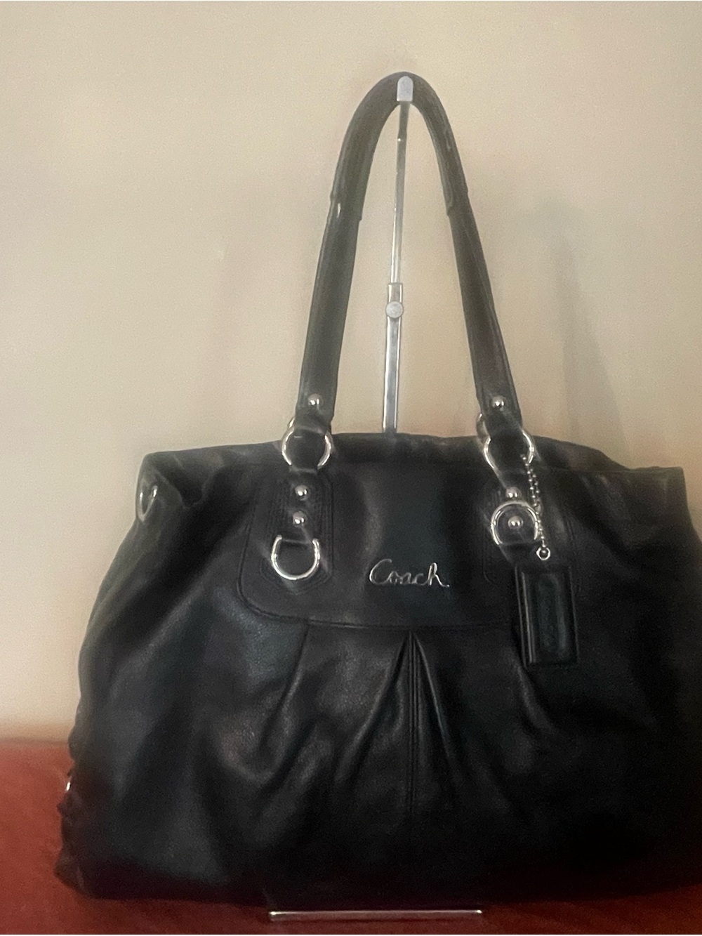 Coach Ashley Black Leather Convertible Satchel